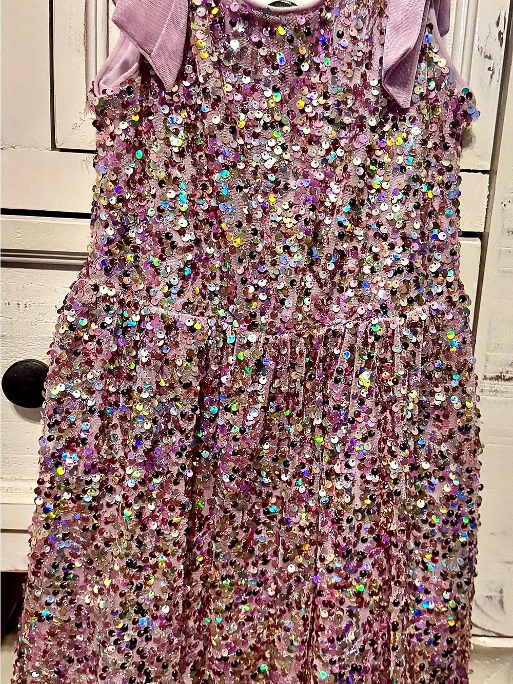Girls Sequin Party Dress Pink Like New